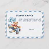 Teddy Bear Vliegtuig Ballonnen Luier Raffle Informatiekaartje (Voorkant)