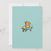 Teddy Bear Vliegtuig Boy Barly Wachten Baby shower Bedankkaart (Achterkant)