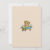 Teddy Bear Vliegtuig Boy Barly Wachten Baby shower Bedankkaart (Achterkant)