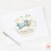Teddy Bear Vliegtuig Dank je wel Ronde Sticker (Envelop)
