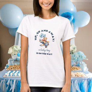 Teddy Bear Vliegtuig Jongen Baby shower Moeder om  T-shirt
