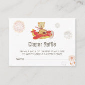 * Teddy Bear Vliegtuig Vuurwerk Luier Raffle Informatiekaartje (Voorkant)