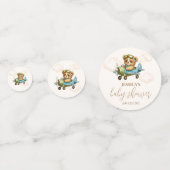Teddy Bear Vliegtuigpiloot Baby shower Confetti (Voorkanten)