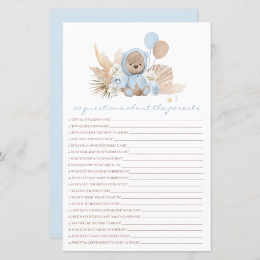 Teddy Bear vraagt zich af hoe het met de Baby van  (Voorkant / Achterkant)