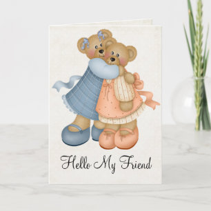 Teddy Bear Vriendinnen Friendship Wenskaart Kaart