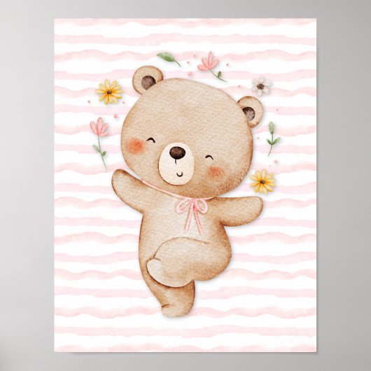 Teddy bear wall art poster Happy dance poster (Voorkant)