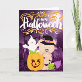 Teddy Bear Warlock - Happy Halloween Kaart