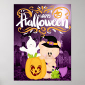 Teddy Bear Warlock - Happy Halloween Poster (Voorkant)