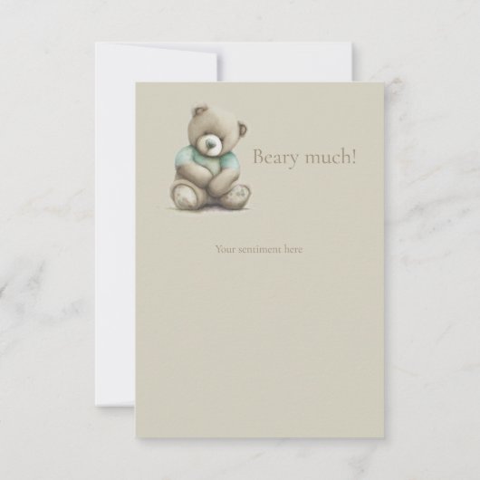 Teddy Bear Waterverf Baby shower Dank je wel Bedankkaart (Achterkant)