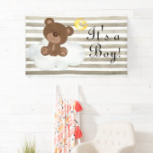 Teddy Bear Waterverf Cute Baby Baby shower Spandoek (Insitu)