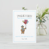Teddy Bear Waterverf Friend Valentijnsdag Holid Feestdagenkaart (Staand voorkant)