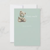Teddy Bear Waterverf Green Baby shower Dank u wel Bedankkaart (Achterkant)
