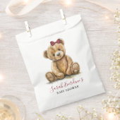 Teddy Bear Waterverf Meisje Baby shower Bedankzakje (Geknipt)