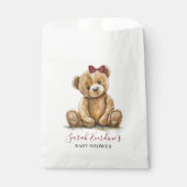 Teddy Bear Waterverf Meisje Baby shower Bedankzakje (Voorkant)