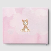 Teddy Bear Waterverf Paarse Baby shower Gastenboek (Achterkant)