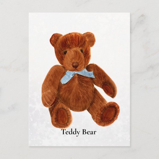 Teddy Bear Waterverf Painting Briefkaart (Voorkant)