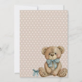 Teddy Bear Waterverf Polkadots Baby shower Kaart (Achterkant)