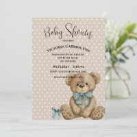 Teddy Bear Waterverf Polkadots Baby shower