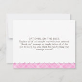 Teddy Bear Waterverf Roze Baby shower Dank u Notitiekaartje (Achterkant)