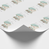 Teddy Bear Waterverf Script Baby shower Cadeaupapier (Hoek)