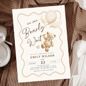 Teddy Bear We Can Bearly Wait Baby Shower Kaart