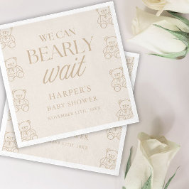 Teddy Bear We Can Bearly Wait Baby Shower Servet