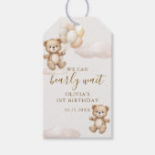 Teddy Bear We Can Bearly Wait Birthday Cadeaulabel (Voorkant)