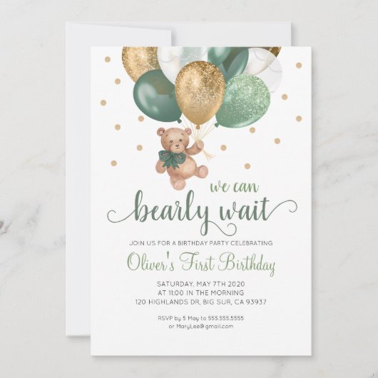 Teddy Bear, we kunnen Baby op een dag wachten Kaart (Voorkant)