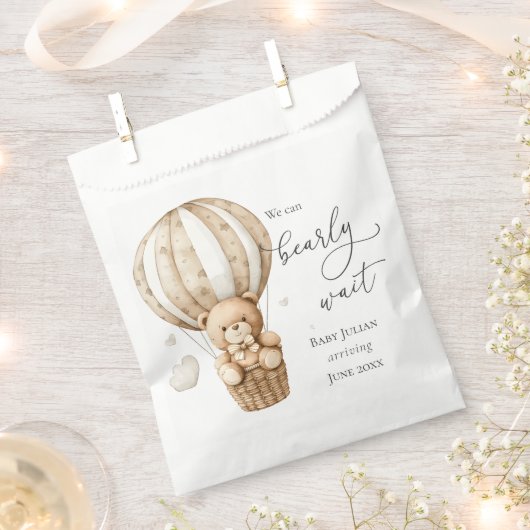 Teddy Bear, we kunnen Baby shower afwachten Bedankzakje (Geknipt)