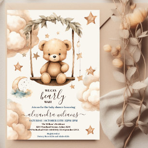 Teddy Bear, we kunnen Baby shower afwachten Kaart