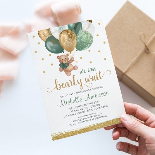 Teddy Bear, we kunnen Baby shower afwachten Kaart