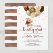 Teddy Bear, we kunnen Baby shower afwachten Kaart (Voorkant / Achterkant)