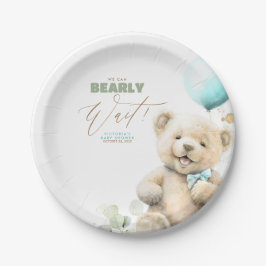 Teddy Bear, we kunnen Baby shower afwachten Papieren Bordje