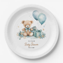 Teddy Bear, we kunnen Baby shower afwachten Papieren Bordje