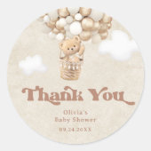 Teddy Bear, we kunnen Baby shower afwachten Ronde Sticker (Voorkant)