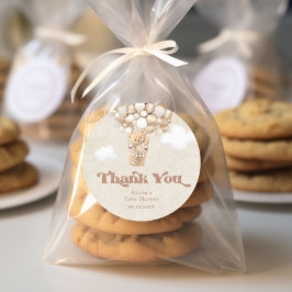 Teddy Bear, we kunnen Baby shower afwachten Ronde Sticker