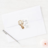 Teddy Bear, we kunnen Baby shower afwachten Vierkante Sticker (Envelop)