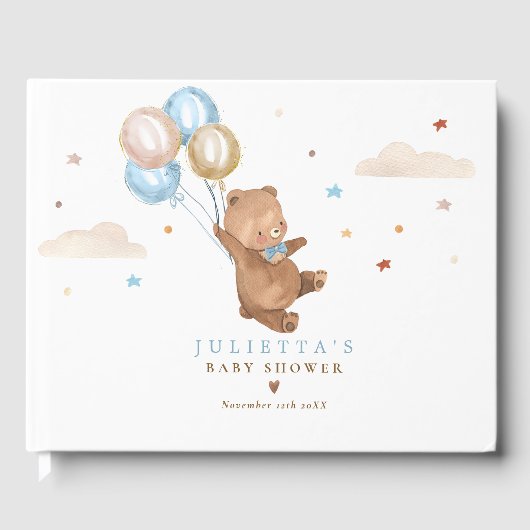 Teddy Bear, we kunnen het Baby shower decor afwach Gastenboek (Voorkant)