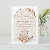 Teddy Bear we kunnen het Baby shower van Boho afwa Kaart (Staand voorkant)