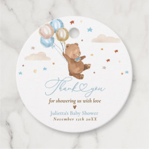Teddy Bear, we kunnen wachten op Baby shower. Bedankjes Labels