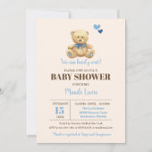 Teddy Bear we kunnen wachten op Baby shower Inv Kaart (Voorkant)