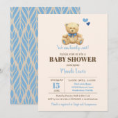Teddy Bear we kunnen wachten op Baby shower Inv Kaart (Voorkant / Achterkant)