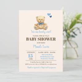 Teddy Bear we kunnen wachten op Baby shower Inv Kaart