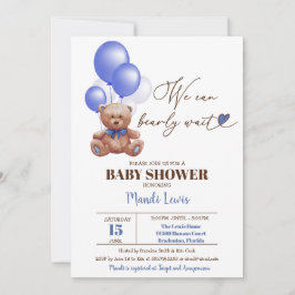 Teddy Bear we kunnen wachten op Baby shower Inv Kaart