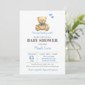 Teddy Bear, we kunnen wachten op Baby shower Kaart (Staand voorkant)