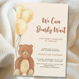 Teddy Bear, we kunnen wachten op een ballonBaby sh Kaart