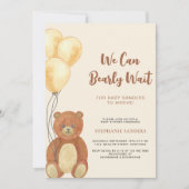 Teddy Bear, we kunnen wachten op een ballonBaby sh Kaart (Voorkant)