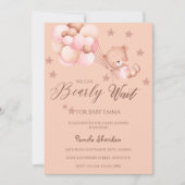 Teddy Bear we kunnen wachten op Girl Baby shower I Kaart (Voorkant)