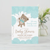 Teddy Bear, we kunnen wachten op het Baby shower. Kaart (Staand voorkant)