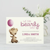 Teddy Bear, we kunnen wachten op het Baby shower Kaart (Staand voorkant)